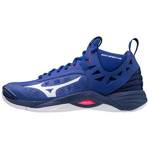 Tenis Para Voleibol Mizuno Wave Momentum Mid Mujer Blancos/Azules/Rosas | Mexico-137548